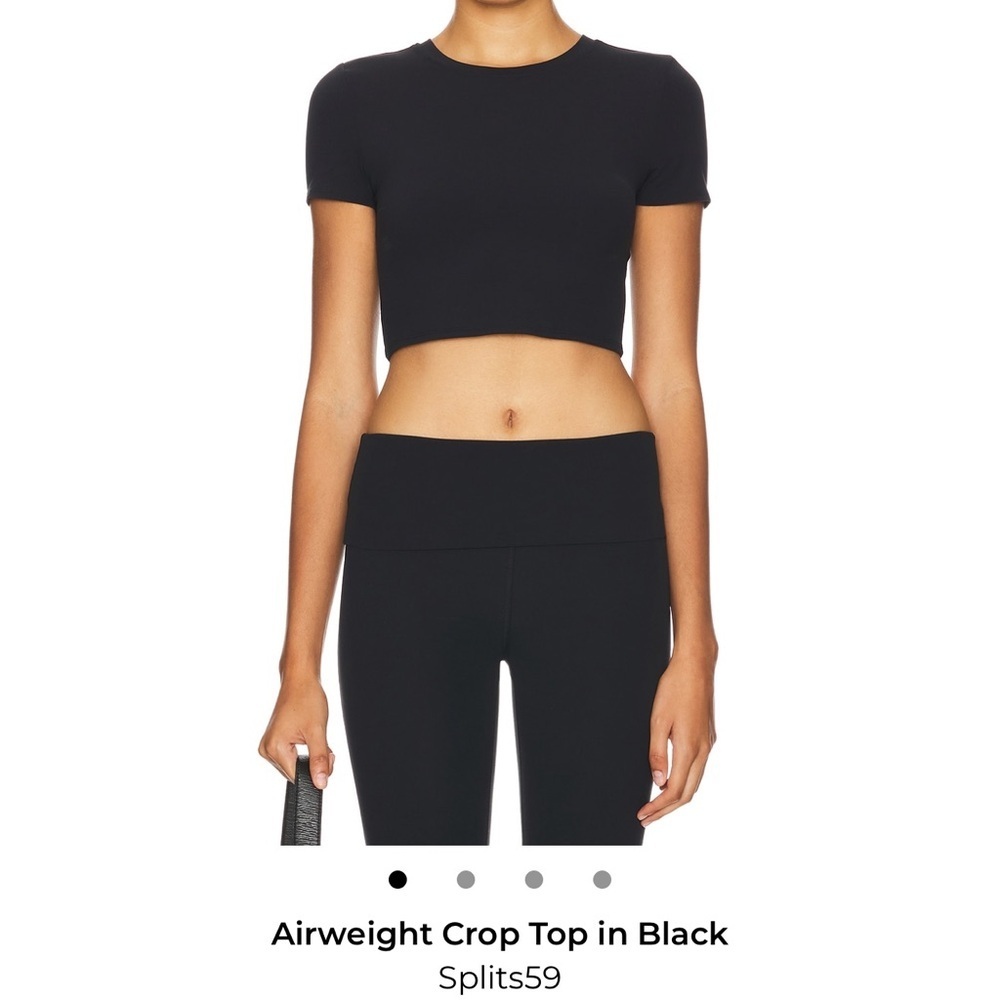 Splits59 Airweight Crop Top short sleeve in black NWT